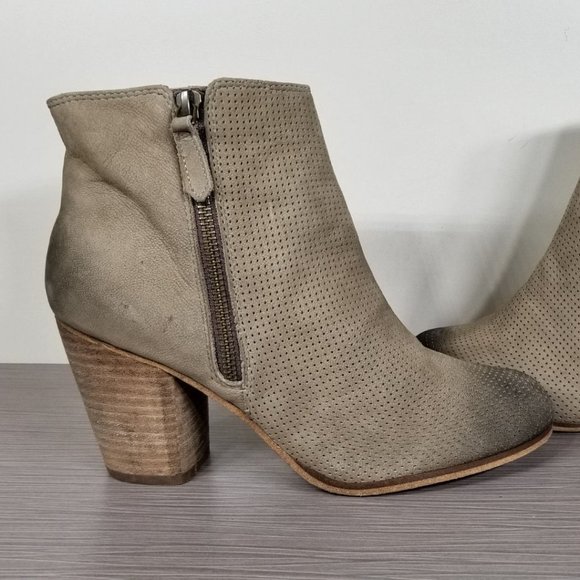 BP. 'Trolley' Ankle Bootie, Taupe Perforated Leather, Womens Various Sizes - Picture 7 of 9